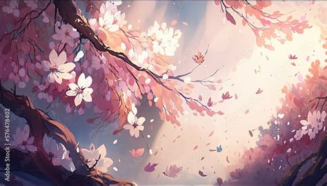 japanese cherry blossom tree wallpaper background created with ...