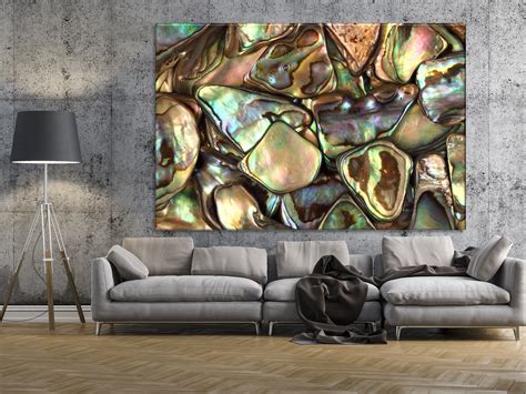 Abalone Shell Wall Art Perl Shell Canvas Abstract Wall Art | Etsy