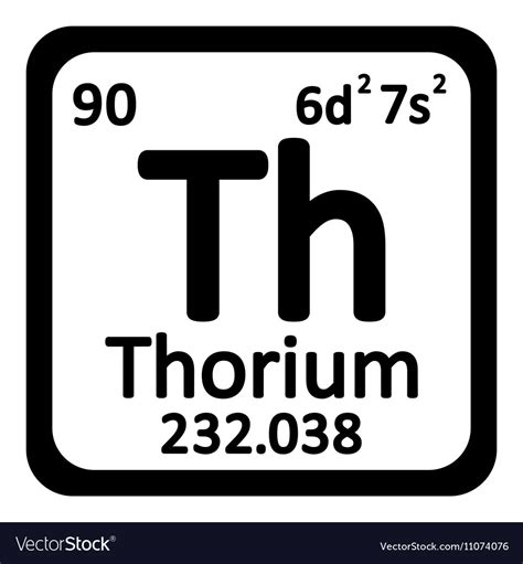 Periodic table element thorium icon Royalty Free Vector