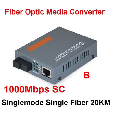 Gigabit Fiber Optic Media Converter 1000Mbps Single Mode Single Fiber SC Port 20KM GS 03 20KM B ...