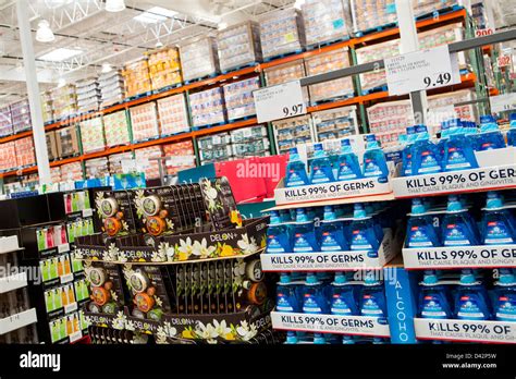 Products on display at a Costco Wholesale Warehouse Club Stock Photo - Alamy