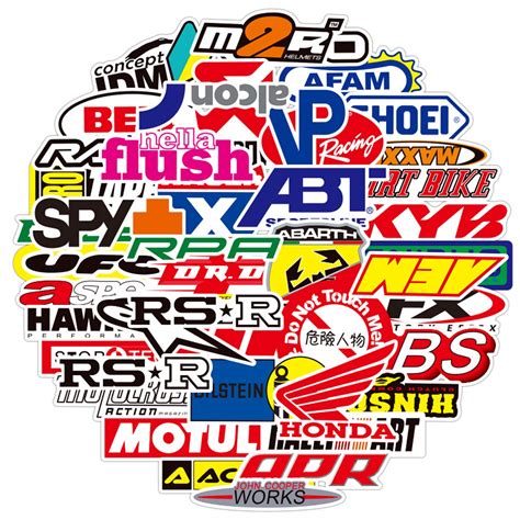 Buy 100PCS Racing Stickers Dirtbike Automotive Sticker Pack Car Brand ...