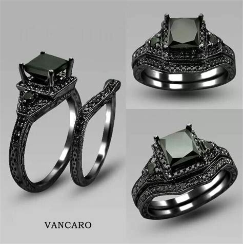 Black Diamond Wedding Rings For Women