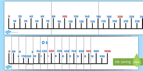 Giant 0-1000 Number Line 10s (teacher made) - Twinkl