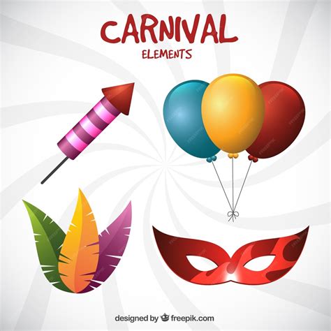 Free Vector | Collection of colorful carnival elements