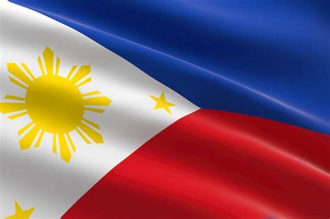 Premium Photo | Flag of Philippines. 3d illustration of the Filipino ...