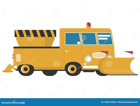 Simplified Cartoon Snow Plow Stock Vector - Illustration of pickup ...