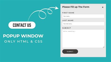 Pop Up Window using HTML CSS | Pop Up Login Form - YouTube