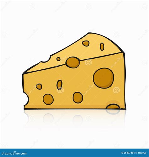 Drawing Cheese Emmental Isolated At White Background Stock Illustration | CartoonDealer.com ...