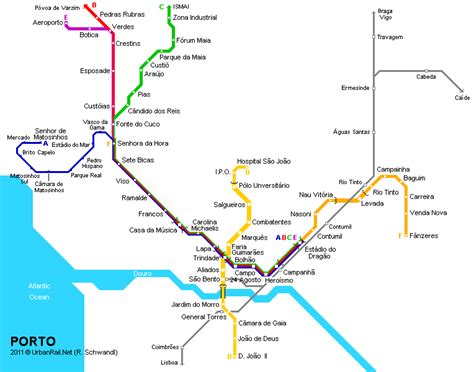 Porto Tram Map for Free Download | Map of Porto Tramway Network