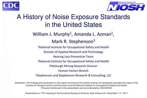 (PDF) A history of noise exposure standards