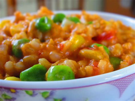 Thai Tomato Rice with Peas and Corn