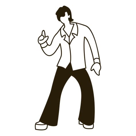 Disco Dance Moves 70s Stroke PNG & SVG Design For T-Shirts