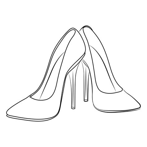 high heels Outline stype vector design element , illustration 7644972 ...