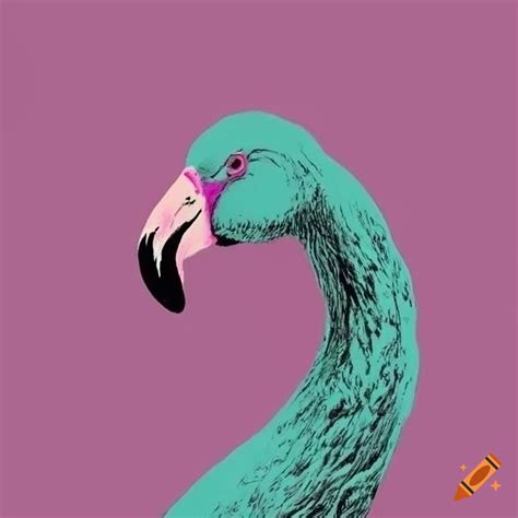 Flamingo artwork inspired by andy warhol on Craiyon