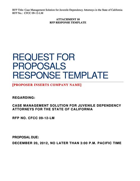 Request For Proposal Template Word - Sfiveband.com