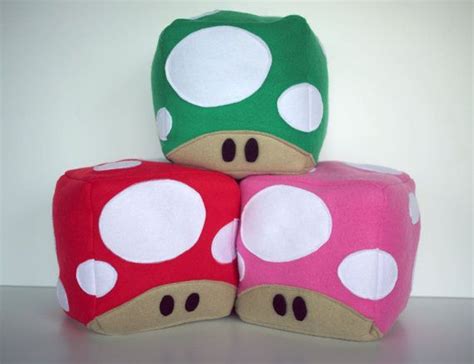 Plush Mario Mushroom - Red, Green, or Pink