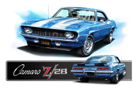 1969 Camaro Z28 Original Artwork Print | Velocity Fine Arts