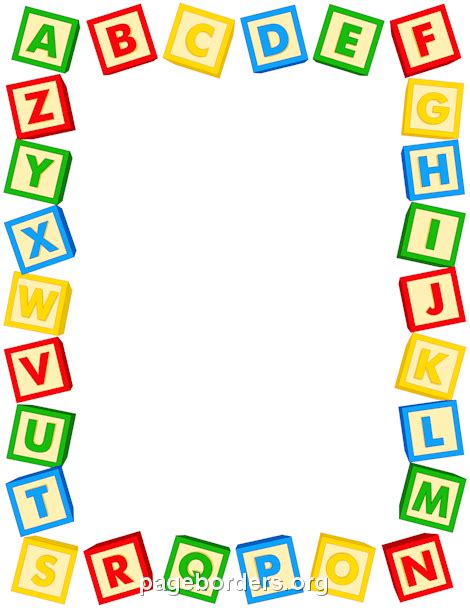 Alphabet Blocks Border Free Printable Clip Art, Printable Border, Free ...