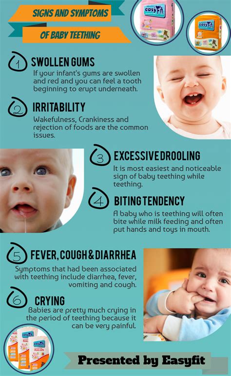 Signs and Symptoms of Baby Teething. #Easyfit #diapers #babypullups #adultpullups #babyteething ...