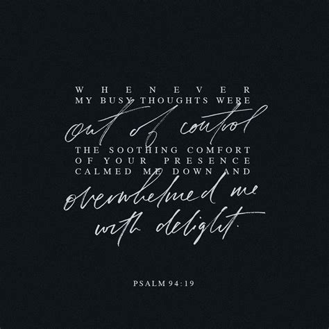 Psalms 94:19 When anxiety was great within me, your consolation brought ...