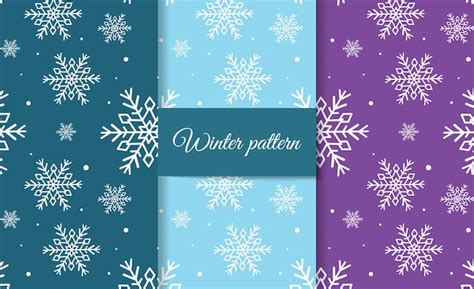 Premium Vector | Winter pattern with snowflakes. set of different ...