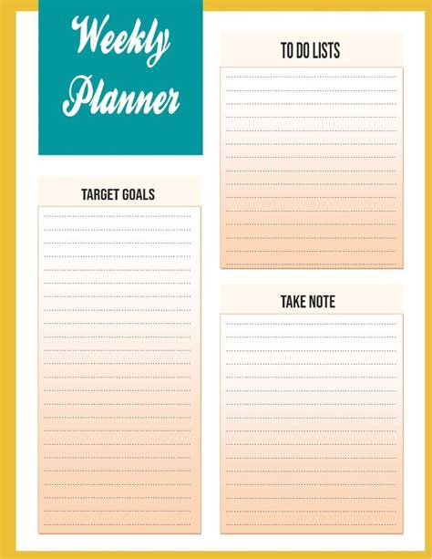 Printable Weekly Planner PDF Templates Weekly Planner Template ...