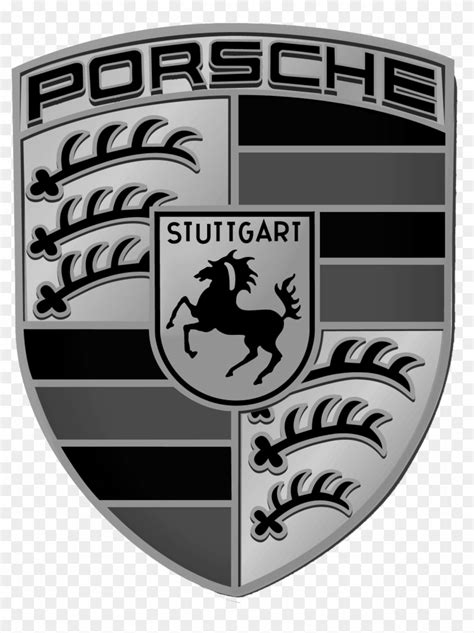 Porsche Logo with Horse Image in Black and White