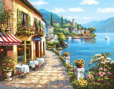 Overlook Cafe I Wall Mural by Sung Kim | Italian Wallpaper - Murals ...