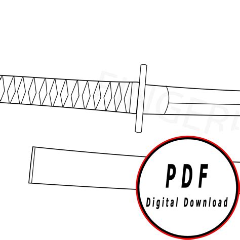 Samurai Katana and Scabbard Generic Type Template/pattern - Etsy UK