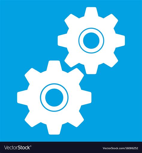 Gear icon white Royalty Free Vector Image - VectorStock