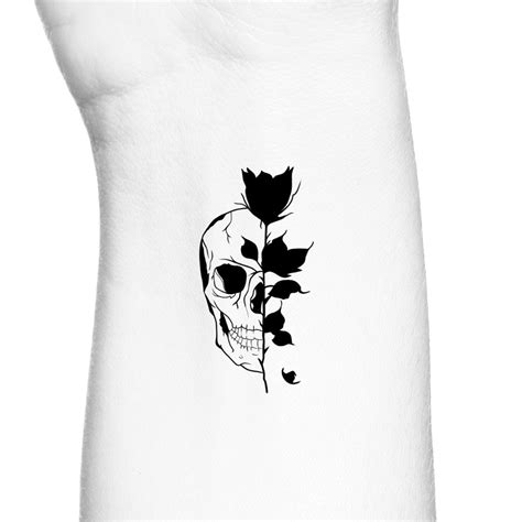 Skull And Rose Tattoo