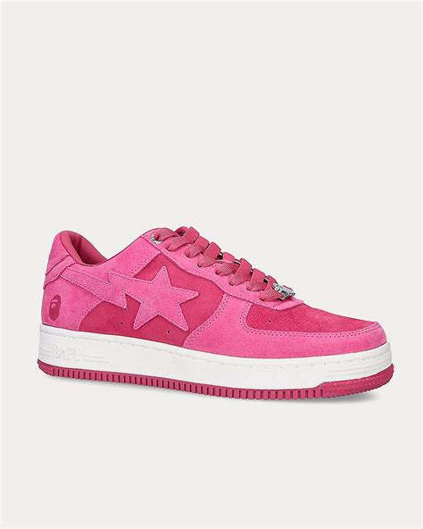 A Bathing APE BAPE STA Suede Pink Low Top Sneakers - Sneak in Peace