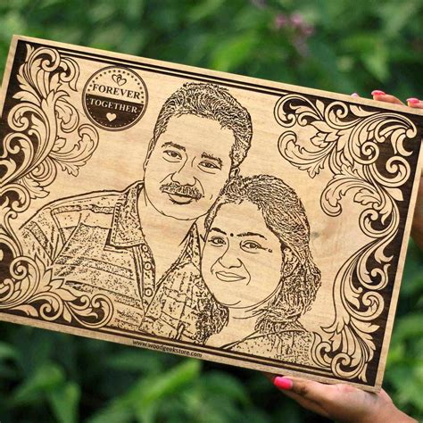 Photo Engraved On Wood | Wooden Personalised Photo Frame | Wood Poster - woodgeekstore