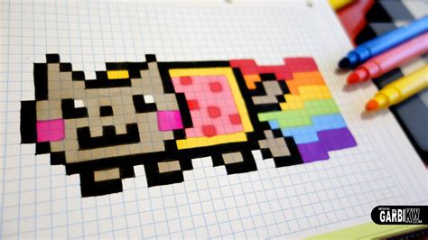 Handmade Pixel Art - How To Draw a Nyan Cat #pixelart | Pixel art, Pixel drawing, Graph paper art