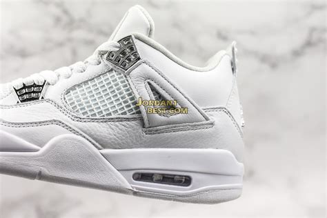 top 3 fake Air Jordan 4 Retro "Pure Money" 308497-100 Mens white/metallic silver-pure platinum Shoes