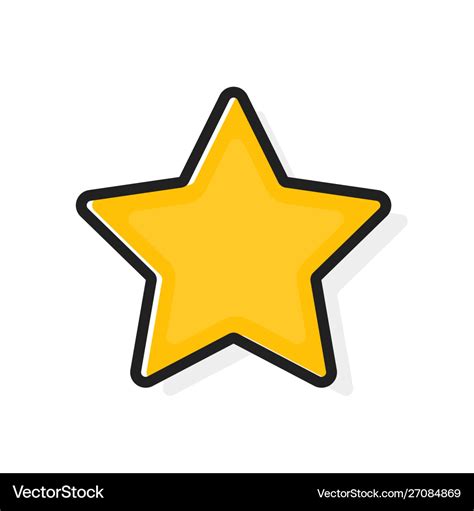 Flat star shape icon outline stroke Royalty Free Vector