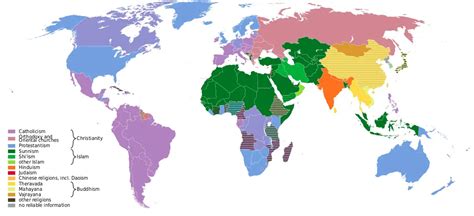 Detailed Maps Of The World’s Religions - Vivid Maps