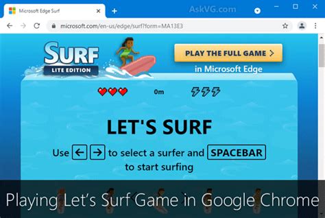 [Tip] Play Microsoft Edge “Let’s Surf” Game Online in Any Web Browser – AskVG