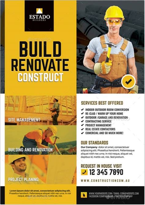 20+ Eye-Catching Contractor Flyer Templates & Designs 2018 - Templatefor