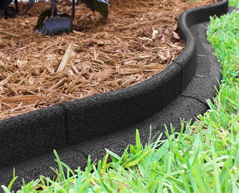 Ecoborder Black Rubber 4 ft. x 3 in. No Dig Landscape Garden Edging - Walmart.com