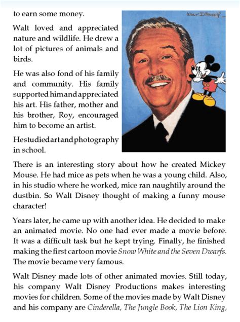 literature Grade 3 Biography Walt Disney | Walt disney biography, Walt disney, Disney english