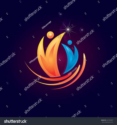 Abstract Happy People Icon On Background Stock Vector 221954497 - Shutterstock