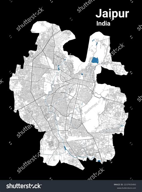 Jaipur Map Detailed Map Jaipur City Stock Vector (Royalty Free ...