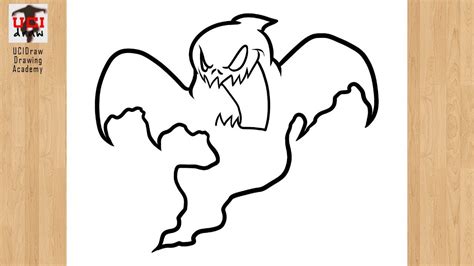 How to Draw a Ghost Drawing | Easy Halloween Scary Ghost Outline | Ghost Art For Beginners to ...