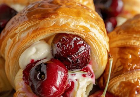 Air Fryer Cherry Cream Cheese Croissants - grandma's recipes