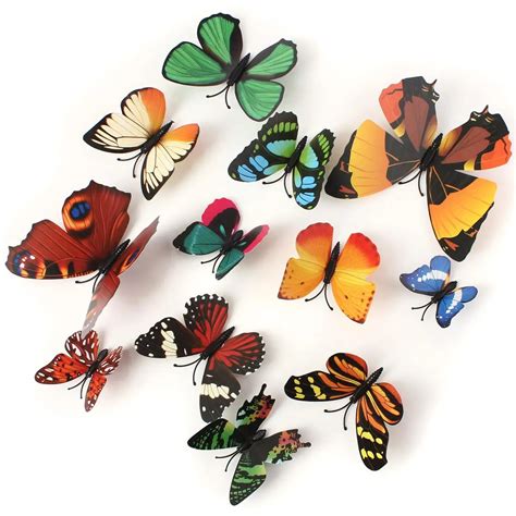 12PCS/Lot Artificial Butterfly Garden Decorations Simulation Butterfly ...