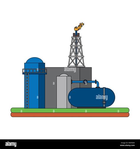 oil refinery gas factory cartoon Stock Vector Image & Art - Alamy