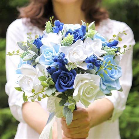 Blue Roses Wedding Bouquet - Handmade With Love | Oriflowers