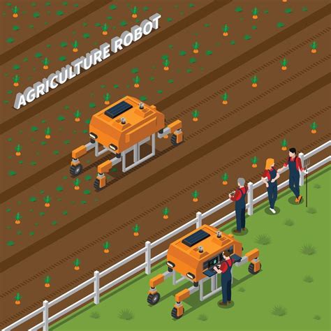 agriculture robot modern technology isometric composition 1993438 Vector Art at Vecteezy